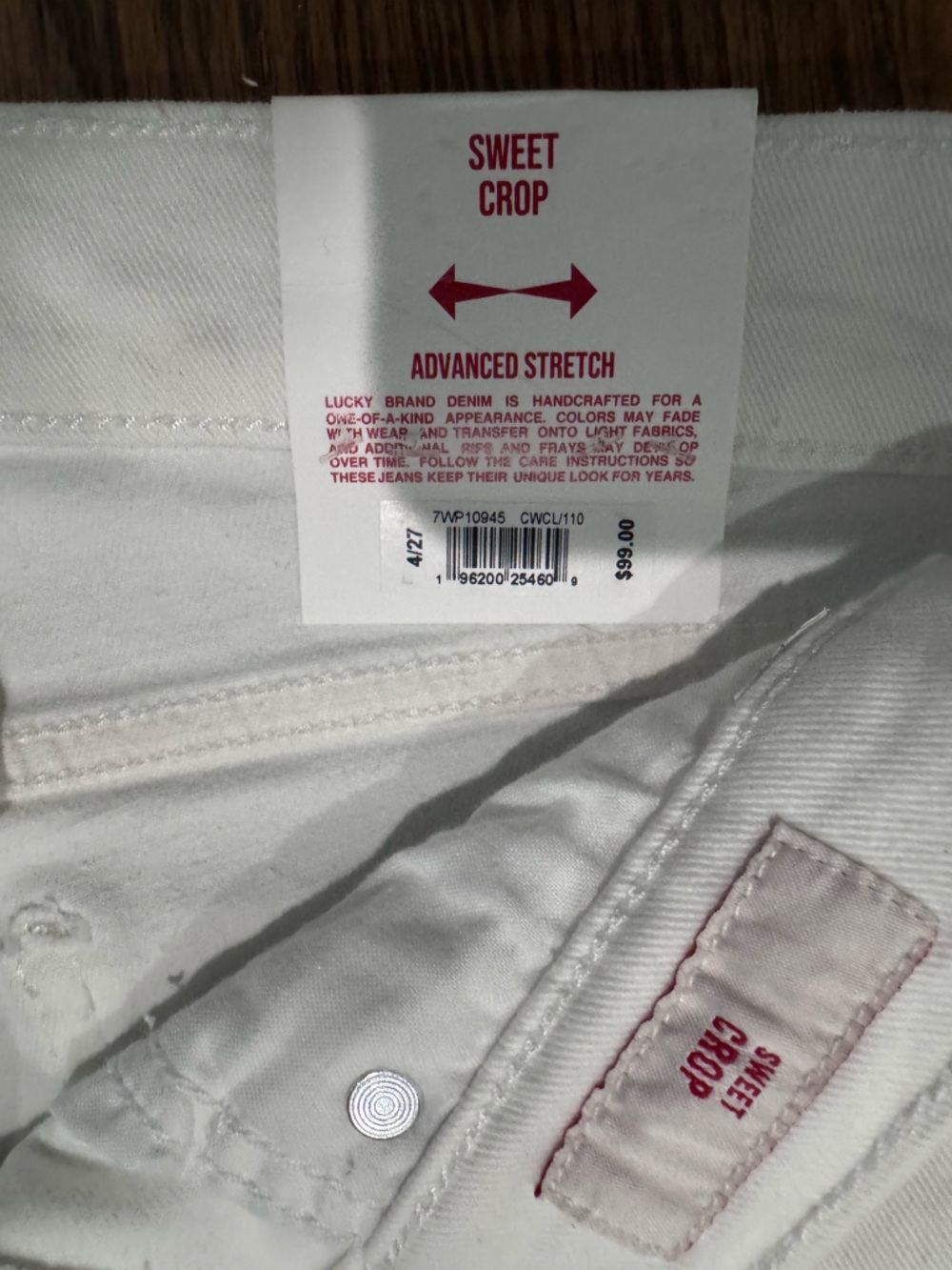 NWT Lucky Brand sweet crop white jeans - Picture 4 of 6